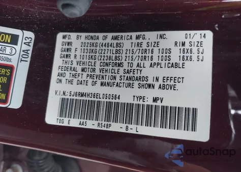 2014 Honda Cr-V Lx from USA, damaged, VIN 5J6RM4H36EL050564